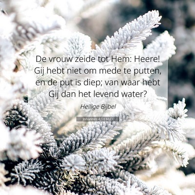Picture 07 - Johannes 4:11 NLD - De vrouw zeide tot Hem: Heere! Gij hebt niet om - Bible Verse Picture