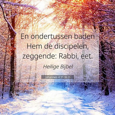 Picture 07 - Johannes 4:31 NLD - En ondertussen baden Hem de discipelen, zeggende: - Bible Verse Picture