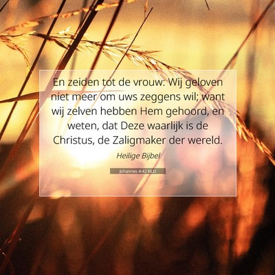 Picture 07 - Johannes 4:42 NLD - En zeiden tot de vrouw: Wij geloven niet meer om - Bible Verse Picture