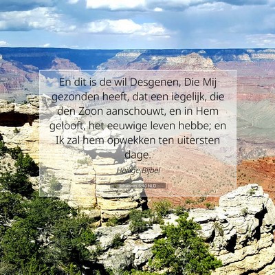 Picture 07 - Johannes 6:40 NLD - En dit is de wil Desgenen, Die Mij gezonden - Bible Verse Picture