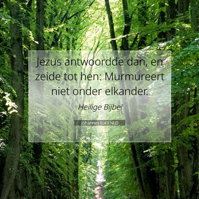 Picture 07 - Johannes 6:43 NLD - Jezus antwoordde dan, en zeide tot hen: - Bible Verse Picture