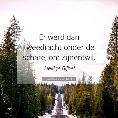 Picture 07 - Johannes 7:43 NLD - Er werd dan tweedracht onder de schare, om - Bible Verse Picture