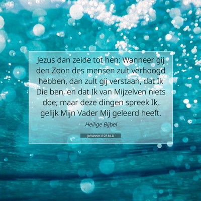 Picture 07 - Johannes 8:28 NLD - Jezus dan zeide tot hen: Wanneer gij den Zoon des - Bible Verse Picture