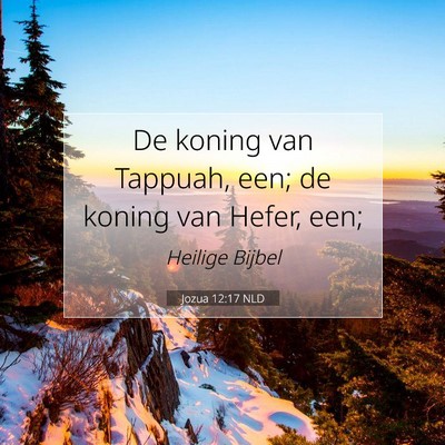 Picture 07 - Jozua 12:17 NLD - De koning van Tappuah, een; de koning van Hefer, - Bible Verse Picture