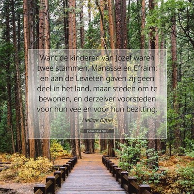 Picture 07 - Jozua 14:4 NLD - Want de kinderen van Jozef waren twee stammen, - Bible Verse Picture