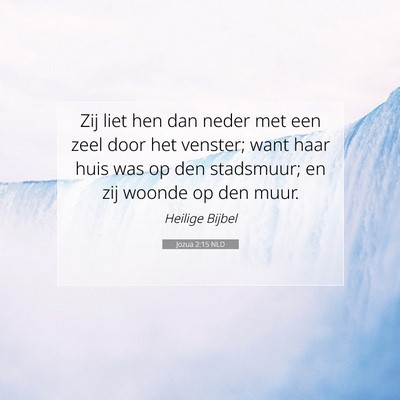 Picture 07 - Jozua 2:15 NLD - Zij liet hen dan neder met een zeel door het - Bible Verse Picture
