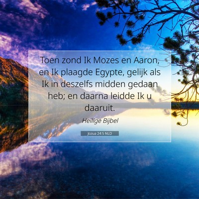 Picture 07 - Jozua 24:5 NLD - Toen zond Ik Mozes en Aaron, en Ik plaagde - Bible Verse Picture