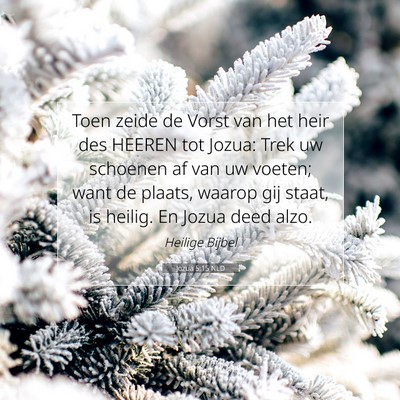 Picture 07 - Jozua 5:15 NLD - Toen zeide de Vorst van het heir des HEEREN tot - Bible Verse Picture