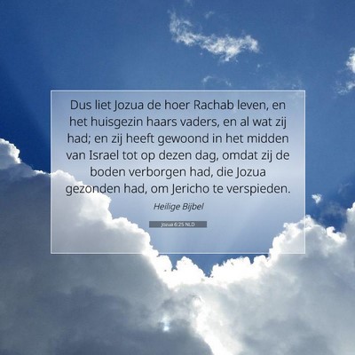 Picture 07 - Jozua 6:25 NLD - Dus liet Jozua de hoer Rachab leven, en het - Bible Verse Picture