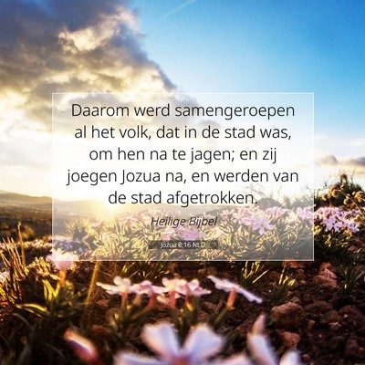 Picture 07 - Jozua 8:16 NLD - Daarom werd samengeroepen al het volk, dat in de - Bible Verse Picture
