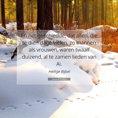Picture 07 - Jozua 8:25 NLD - En het geschiedde, dat allen, die te dien dage - Bible Verse Picture