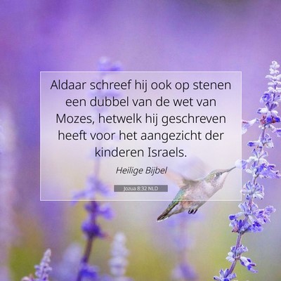 Picture 07 - Jozua 8:32 NLD - Aldaar schreef hij ook op stenen een dubbel van - Bible Verse Picture