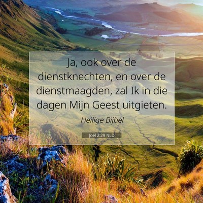Picture 07 - Joël 2:29 NLD - Ja, ook over de dienstknechten, en over de - Bible Verse Picture