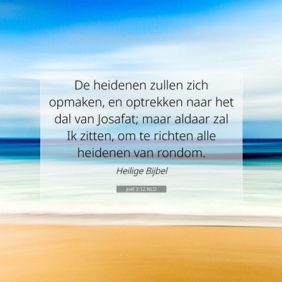 Picture 07 - Joël 3:12 NLD - De heidenen zullen zich opmaken, en optrekken - Bible Verse Picture