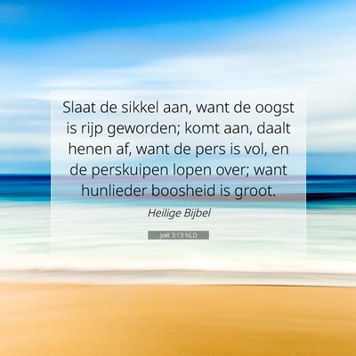 Picture 07 - Joël 3:13 NLD - Slaat de sikkel aan, want de oogst is rijp - Bible Verse Picture