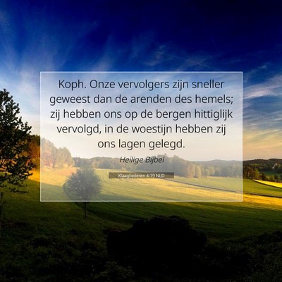 Picture 07 - Klaagliederen 4:19 NLD - Koph. Onze vervolgers zijn sneller geweest dan de - Bible Verse Picture