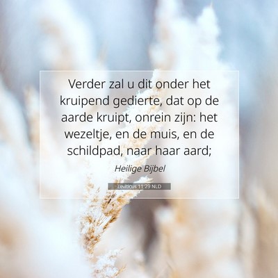 Picture 07 - Leviticus 11:29 NLD - Verder zal u dit onder het kruipend gedierte, dat - Bible Verse Picture