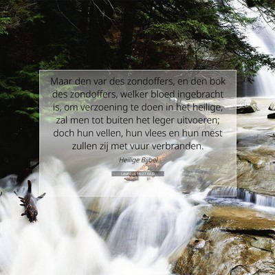 Picture 07 - Leviticus 16:27 NLD - Maar den var des zondoffers, en den bok des - Bible Verse Picture