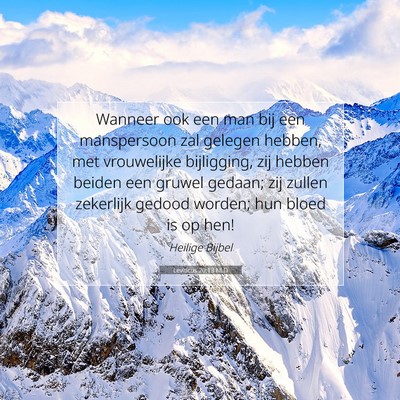 Picture 07 - Leviticus 20:13 NLD - Wanneer ook een man bij een manspersoon zal - Bible Verse Picture
