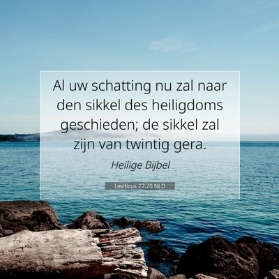 Picture 07 - Leviticus 27:25 NLD - Al uw schatting nu zal naar den sikkel des - Bible Verse Picture