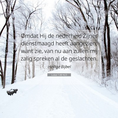 Picture 07 - Lukas 1:48 NLD - Omdat Hij de nederheid Zijner dienstmaagd heeft - Bible Verse Picture