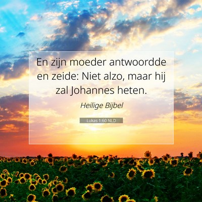 Picture 07 - Lukas 1:60 NLD - En zijn moeder antwoordde en zeide: Niet alzo, - Bible Verse Picture