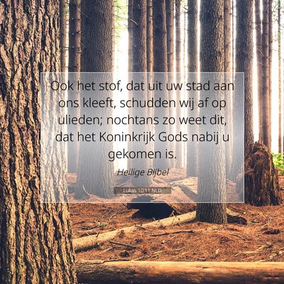 Picture 07 - Lukas 10:11 NLD - Ook het stof, dat uit uw stad aan ons kleeft, - Bible Verse Picture