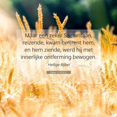 Picture 07 - Lukas 10:33 NLD - Maar een zeker Samaritaan, reizende, kwam omtrent - Bible Verse Picture