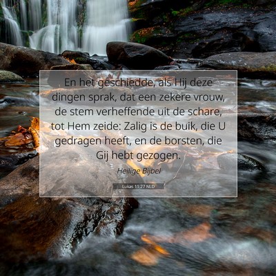 Picture 07 - Lukas 11:27 NLD - En het geschiedde, als Hij deze dingen sprak, dat - Bible Verse Picture