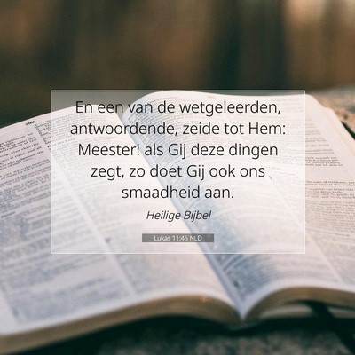 Picture 07 - Lukas 11:45 NLD - En een van de wetgeleerden, antwoordende, zeide - Bible Verse Picture