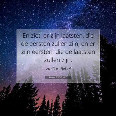 Picture 07 - Lukas 13:30 NLD - En ziet, er zijn laatsten, die de eersten zullen - Bible Verse Picture