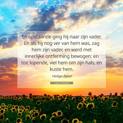 Picture 07 - Lukas 15:20 NLD - En opstaande ging hij naar zijn vader. En als hij - Bible Verse Picture