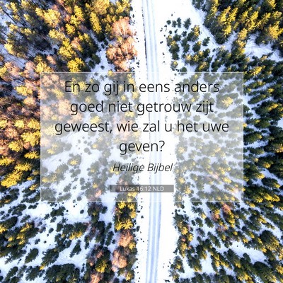 Picture 07 - Lukas 16:12 NLD - En zo gij in eens anders goed niet getrouw zijt - Bible Verse Picture