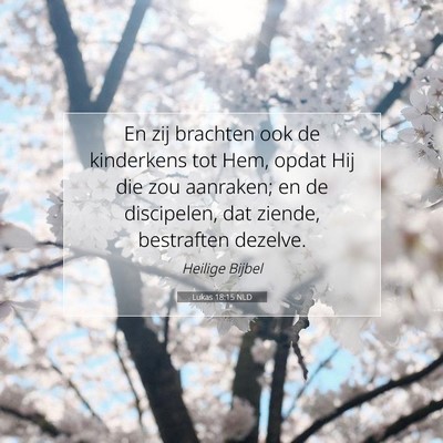 Picture 07 - Lukas 18:15 NLD - En zij brachten ook de kinderkens tot Hem, opdat - Bible Verse Picture