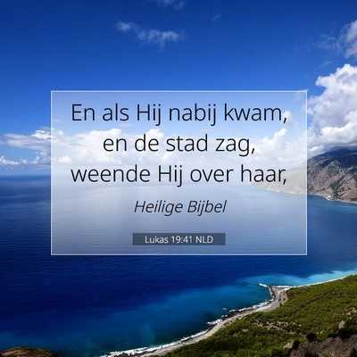Picture 07 - Lukas 19:41 NLD - En als Hij nabij kwam, en de stad zag, weende Hij - Bible Verse Picture