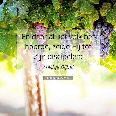 Picture 07 - Lukas 20:45 NLD - En daar al het volk het hoorde, zeide Hij tot - Bible Verse Picture