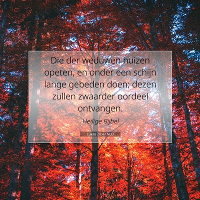 Picture 07 - Lukas 20:47 NLD - Die der weduwen huizen opeten, en onder een - Bible Verse Picture