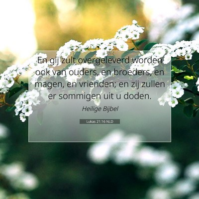 Picture 07 - Lukas 21:16 NLD - En gij zult overgeleverd worden ook van ouders, - Bible Verse Picture