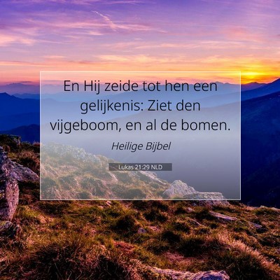 Picture 07 - Lukas 21:29 NLD - En Hij zeide tot hen een gelijkenis: Ziet den - Bible Verse Picture