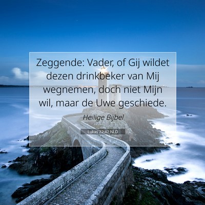 Picture 07 - Lukas 22:42 NLD - Zeggende: Vader, of Gij wildet dezen drinkbeker - Bible Verse Picture