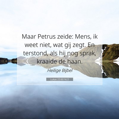 Picture 07 - Lukas 22:60 NLD - Maar Petrus zeide: Mens, ik weet niet, wat gij - Bible Verse Picture