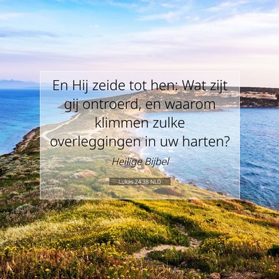 Picture 07 - Lukas 24:38 NLD - En Hij zeide tot hen: Wat zijt gij ontroerd, en - Bible Verse Picture