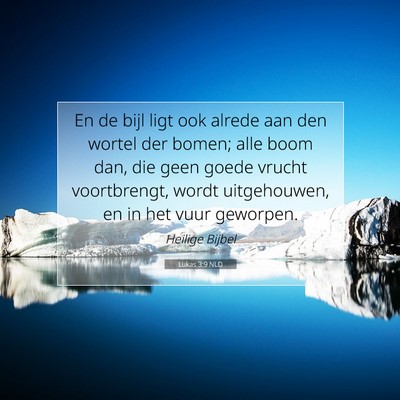 Picture 07 - Lukas 3:9 NLD - En de bijl ligt ook alrede aan den wortel der - Bible Verse Picture
