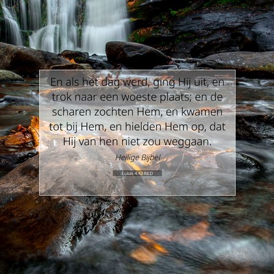 Picture 07 - Lukas 4:42 NLD - En als het dag werd, ging Hij uit, en trok naar - Bible Verse Picture