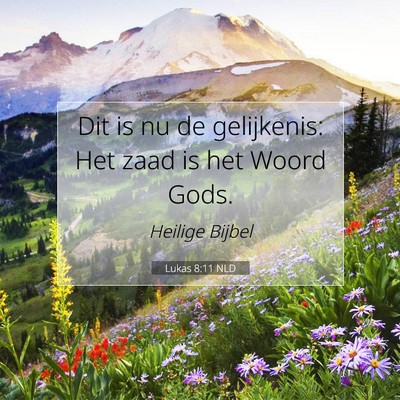 Picture 07 - Lukas 8:11 NLD - Dit is nu de gelijkenis: Het zaad is het Woord - Bible Verse Picture