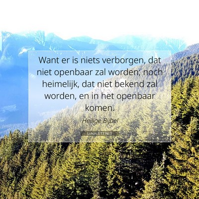 Picture 07 - Lukas 8:17 NLD - Want er is niets verborgen, dat niet openbaar zal - Bible Verse Picture