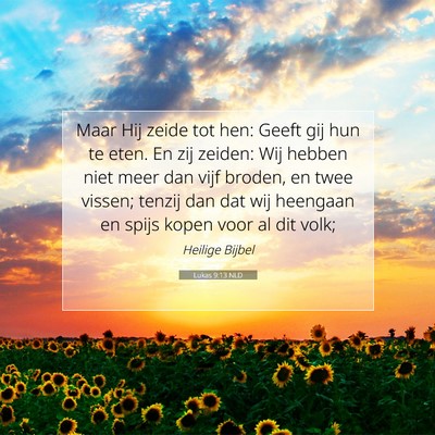 Picture 07 - Lukas 9:13 NLD - Maar Hij zeide tot hen: Geeft gij hun te eten. En - Bible Verse Picture