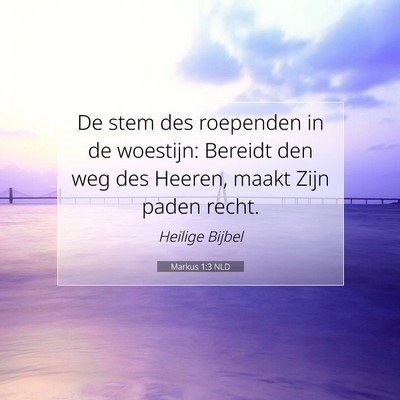 Picture 07 - Markus 1:3 NLD - De stem des roependen in de woestijn: Bereidt den - Bible Verse Picture