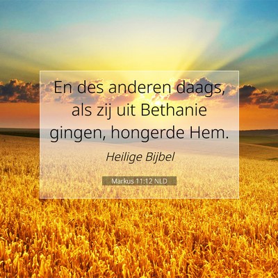 Picture 07 - Markus 11:12 NLD - En des anderen daags, als zij uit Bethanie - Bible Verse Picture