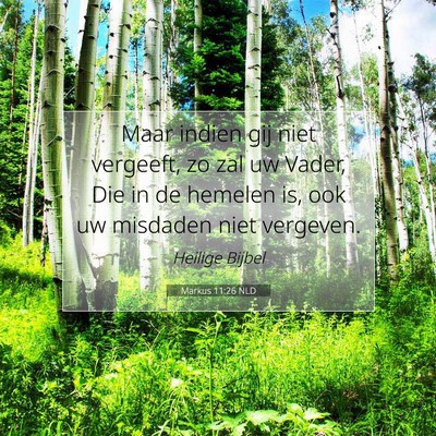 Picture 07 - Markus 11:26 NLD - Maar indien gij niet vergeeft, zo zal uw Vader, - Bible Verse Picture